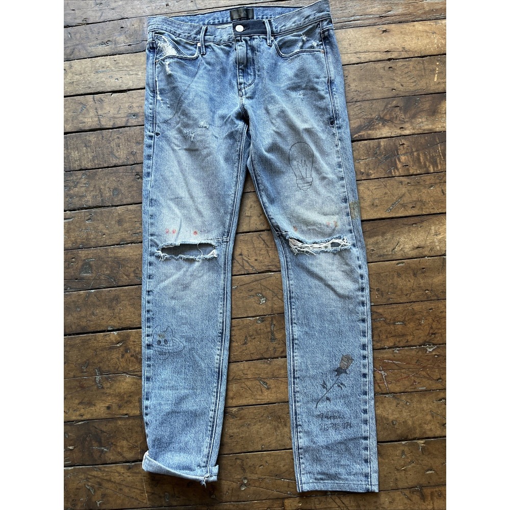 Rta Men's Skinny Distressed Art Jeans Size 30 So Cool
